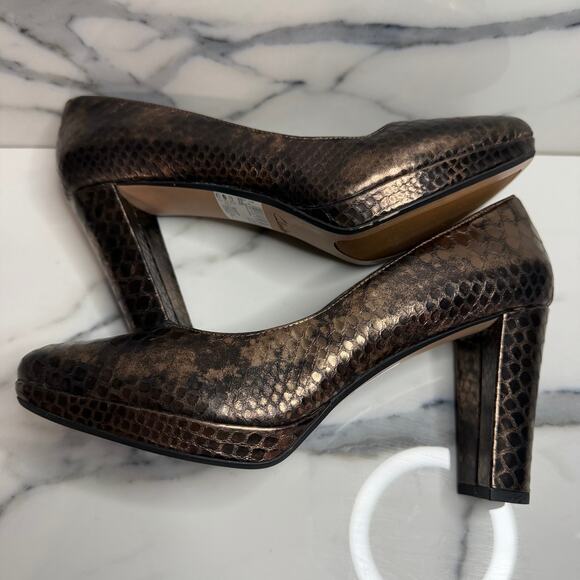 Clarks Narrative Women's Bronze Leather Kendra Sienna Pumps Heels Sz 10 FLAW - Picture 6 of 8